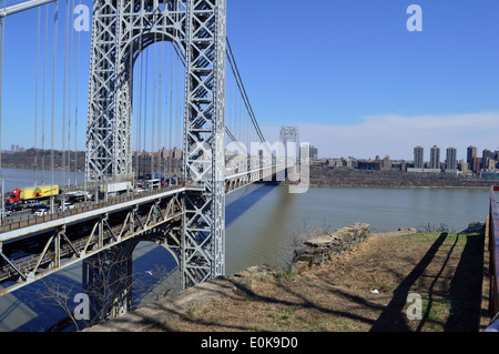 George Washington Bridge da Fort Lee Parco storico Foto Stock