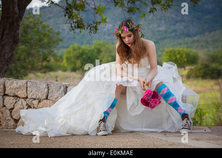 Moda jilted teen sposa. Foto Stock