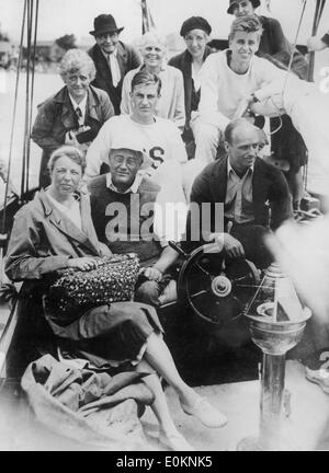 Il presidente Franklin Delano Roosevelt e la famiglia a bordo di "Amberjack 11' Foto Stock