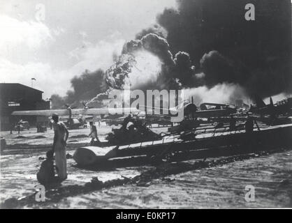 Pearl Harbor dopo il giapponese attentati kamikaze Foto Stock