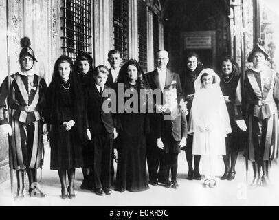 La famiglia Kennedy dopo la visita del Papa Foto Stock