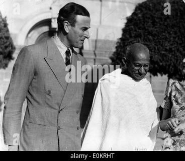 Il vicerè di India e il Mahatma Gandhi Foto Stock