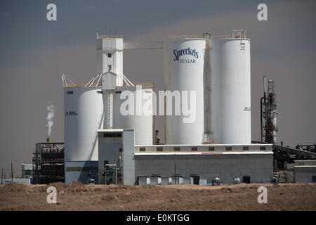 Spreckels raffineria di zucchero in Brawley in Imperial County, in aprile 2014. Vicino a Brawley è il Brawley zona sismica (BSZ) che collega il San Andreas e guasto guasto imperiale. Foto Stock