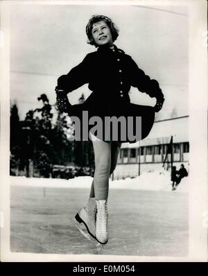 Febbraio 02, 1953 - lei è un vero e proprio (N) il ghiaccio Princ Stockholm Royal Skater in formazione: nove anni di Principessa Christina - younges Foto Stock