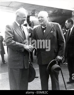 Il presidente Eisenhower e Sir Winston Churchill Foto Stock