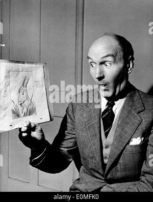 Maurice Denham imitando animali della fattoria Muriel la capra Foto Stock