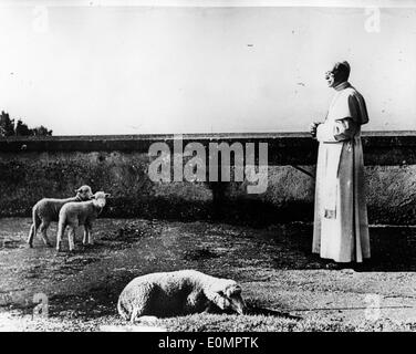 Papa Pio XII a Castel Gondolfo Foto Stock