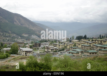 Ariel vista di Thimphu Città Thimphu Bhutan Foto Stock