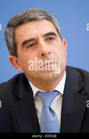 Rosen Plevnelie al Bundespressekonferenz a Berlino il 9 maggio 2014. Foto Stock