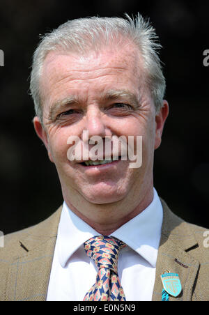 KARL BURKE GARA allenatore di cavalli IPPODROMO DI YORK YORK INGHILTERRA 16 Maggio 2014 Foto Stock