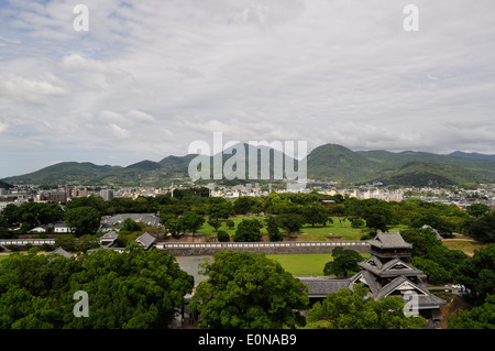 Vista dal castello di Kumamoto,Kumamoto,Giappone Foto Stock