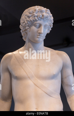 Dettaglio dei Chigi Apollo, metà II sec.. CE, Museo Nazionale di Roma, Palazzo Massimo alle Terme di Roma, Italia Foto Stock