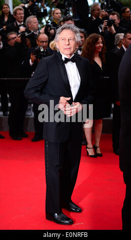 Cannes, Francia. Il 17 maggio 2014. Direttore Franco-Polish Roman Polanski arriva per la proiezione del film Saint Laurent all'67th Cannes Film Festival di Cannes, Francia, 17 maggio 2014. Credito: Voi Pingfan/Xinhua/Alamy Live News Foto Stock