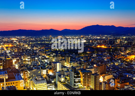 Kyoto City notte in Giappone, vista dalla Torre di Kyoto Foto Stock