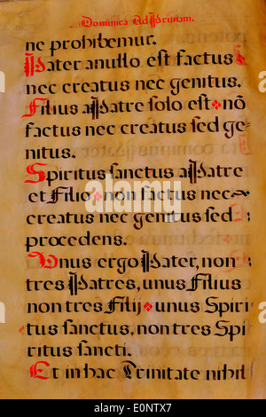 Questo titolo si riferisce a una pagina del manoscritto spagnolo Chant Manuscript, che offre uno sguardo sulla musica storica spagnola attraverso la sua pagina manoscritta. Foto Stock