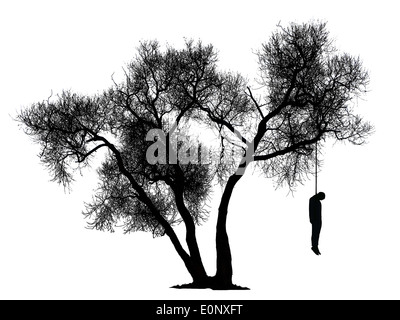 L'uomo appeso a un albero Foto Stock