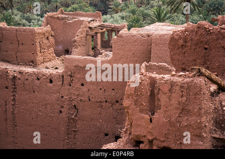 Vecchia Casbah in Todgha (Todra) Gorge, Dades Valley (Valle di mille Casbahs). Il Marocco Foto Stock