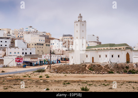 La moschea di spiaggia nelle vicinanze Mirleft, Marocco, Africa Foto Stock