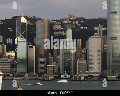 Il distretto centrale, Hong Kong, IFC, Centro Finanziario Internazionale torre 2, Municipio waterfront, lo Star Ferry, il Victoria Harbour Foto Stock