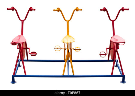 Parco giochi cyclette isolato. Foto Stock