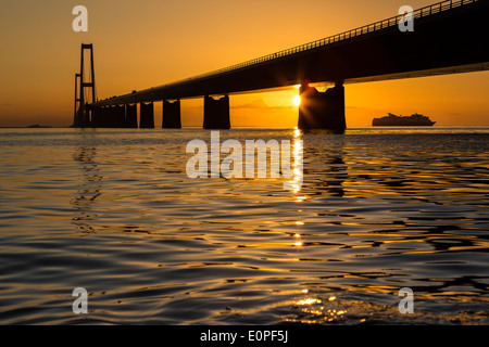 Grande ponte della cinghia in Danimarca Foto Stock