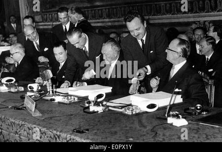 Firma del trattato di Roma Foto Stock