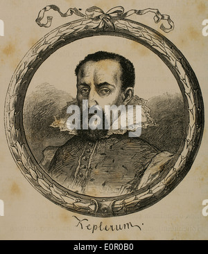 Johannes Kepler (1571-1630). Matematico e astronomo tedesco. Incisione in Germania, 1882. Foto Stock