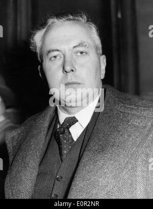 Close-up del Primo Ministro Harold Wilson Foto Stock
