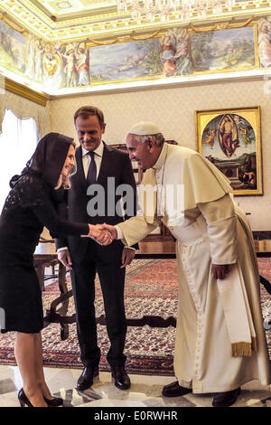 Città del Vaticano il 19 maggio 2014 Papa Francesco incontra il Primo Ministro della Repubblica di Polonia Donald Tusk Foto Stock