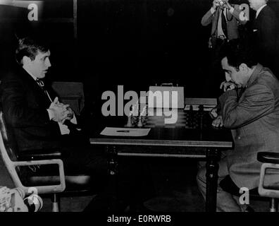 Il Granmaestro Bobby Fischer compete in match Foto Stock