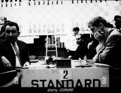 Il Granmaestro Bobby Fischer compete in match Foto Stock