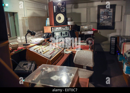 Vintage studio radio metropolitana a Scotland's Secret Bunker da anni cinquanta Foto Stock