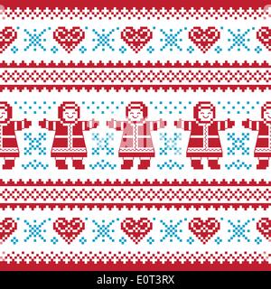 Natale, inverno maglia, card - scandynavian stile maglione Illustrazione Vettoriale