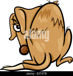 Cartoon illustrazione del povero cane senza fissa dimora Foto Stock