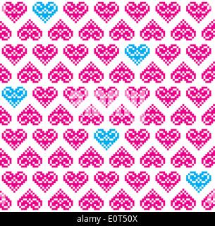 Cuore rosa sfondo senza giunture, modello - il giorno di San Valentino Illustrazione Vettoriale