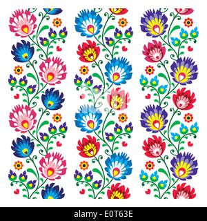 Seamless folk tradizionale modello polacco - seamless strisce di ricamo Illustrazione Vettoriale