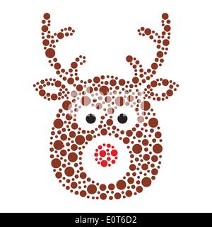 Natale renne rudolf icona resa dei cerchi Illustrazione Vettoriale