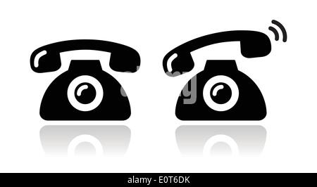 Telefono che squilla - contatto set di icone Illustrazione Vettoriale