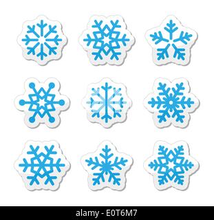 Fiocchi di neve di Natale set di icone Illustrazione Vettoriale