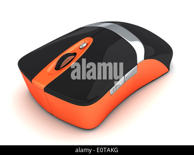 Mouse su sfondo bianco (fatto in 3d) Foto Stock