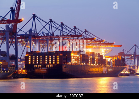 Container terminal Altenwerder, Amburgo, Germania Foto Stock