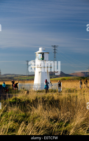 Usk est faro costruito nel 1893 da Trinity House, Newport South Wales. Foto Stock