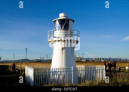 Usk est faro costruito nel 1893 da Trinity House, Newport South Wales. Foto Stock