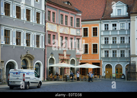 Europastadt Görlitz Zgorzelec vecchie case Sachsen Lausitz Foto Stock