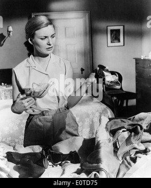 Joanne Woodward, sul set del film "Le tre facce di Eve', 1957 Foto Stock