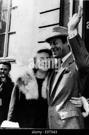 Attore Rex Harrison onde con la moglie Rachel Roberts Foto Stock