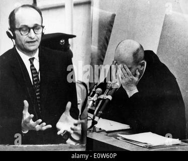 Adolf Eichmann durante il suo processo di Gerusalemme Foto Stock