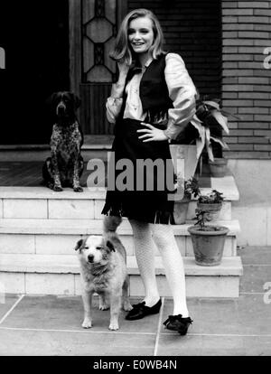 L'attrice Valeria Ciangottini con i suoi cani Foto Stock