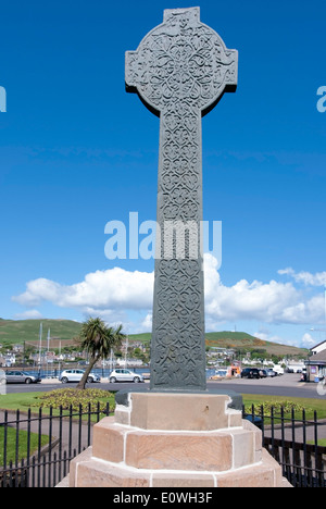 Grande celtico medievale scolpita in pietra Croce Campbeltown Foto Stock