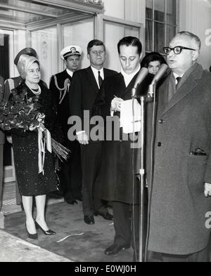 Romulo Betancourt dà indirizzo di benvenuto alla Casa Bianca Foto Stock